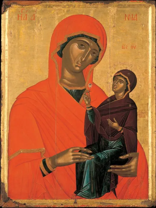 Framed Print : Saint Anne with the Virgin, ca 1440-1460. Artist: Akotandos, Angelos (active ca. 1425-1460) Framed Print : Saint Anne with the Virgin, ca 1440-1460. Artist: Akotandos, Angelos (active ca. 1425-1460)