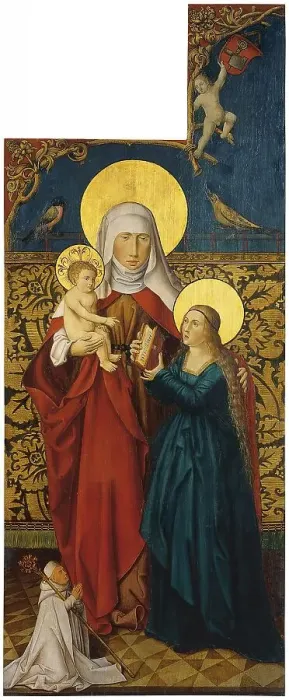 Framed Print : Saint Anne with Virgin and Child and a Donor (Exterior left wing), 1515. Creator: Anon Framed Print : Saint Anne with Virgin and Child and a Donor (Exterior left wing), 1515. Creator: Anon