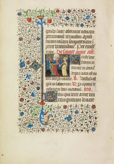 Framed Print : Saint Anne and the Virgin Mary as a Child; Book of Hours, about 1440-1450. Creator: Workshop of the Bedford Master Framed Print : Saint Anne and the Virgin Mary as a Child; Book of Hours, about 1440-1450. Creator: Workshop of the Bedford Master