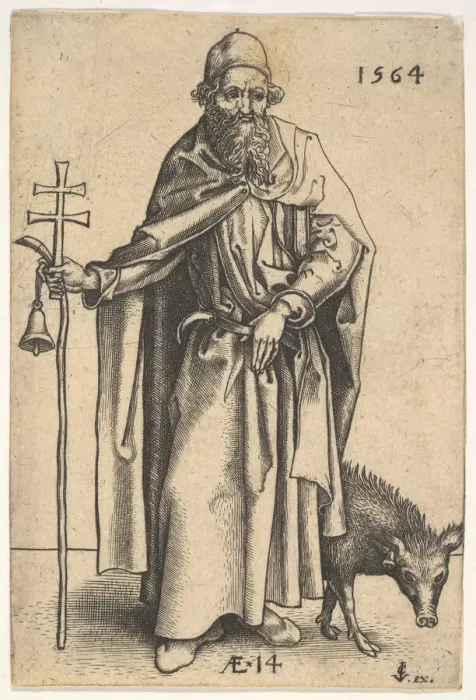 Framed Print : Saint Anthony, 1564. Creators: Hieronymous Wierix, Jan Wierix Framed Print : Saint Anthony, 1564. Creators: Hieronymous Wierix, Jan Wierix