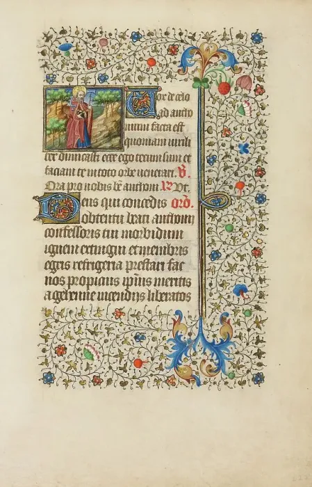 Framed Print : Saint Anthony with an Axe; Book of Hours, about 1440-1450. Creator: Workshop of the Bedford Master Framed Print : Saint Anthony with an Axe; Book of Hours, about 1440-1450. Creator: Workshop of the Bedford Master