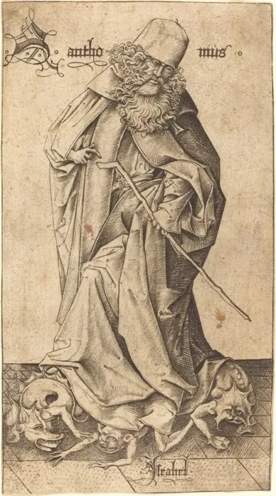 Framed Print : Saint Anthony. Creator: Israhel van Meckenem