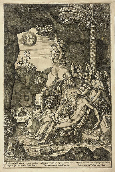 Saint Anthony Finds the Hermit Saint Paul Dead in the Arms of Angels, 1582. Creator: Bernardino Passeri
