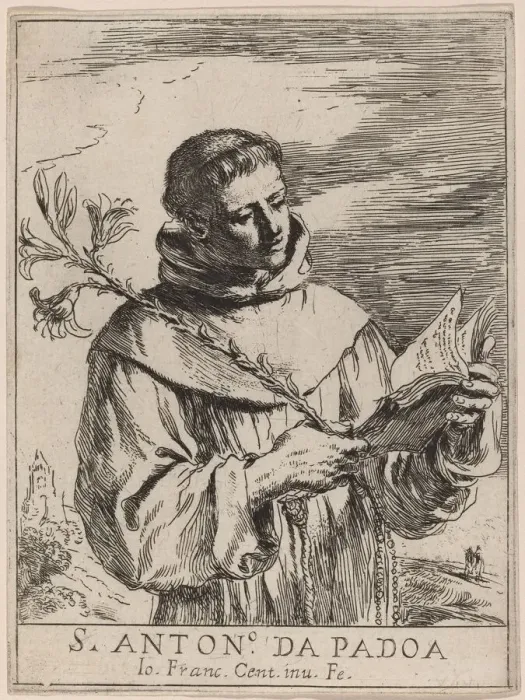 Framed Print : Saint Anthony of Padua. Creator: Guercino Framed Print : Saint Anthony of Padua. Creator: Guercino