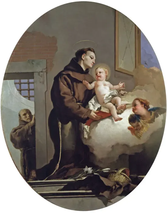 Framed Print : Saint Anthony of Padua with the Infant Jesus, 1767-1769. Artist: Tiepolo, Giambattista Framed Print : Saint Anthony of Padua with the Infant Jesus, 1767-1769. Artist: Tiepolo, Giambattista