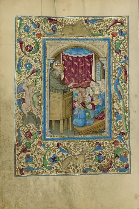 Framed Print : Saint Anthony of Padua Preaching; Book of Hours, about 1460. Creator: Unknown Framed Print : Saint Anthony of Padua Preaching; Book of Hours, about 1460. Creator: Unknown