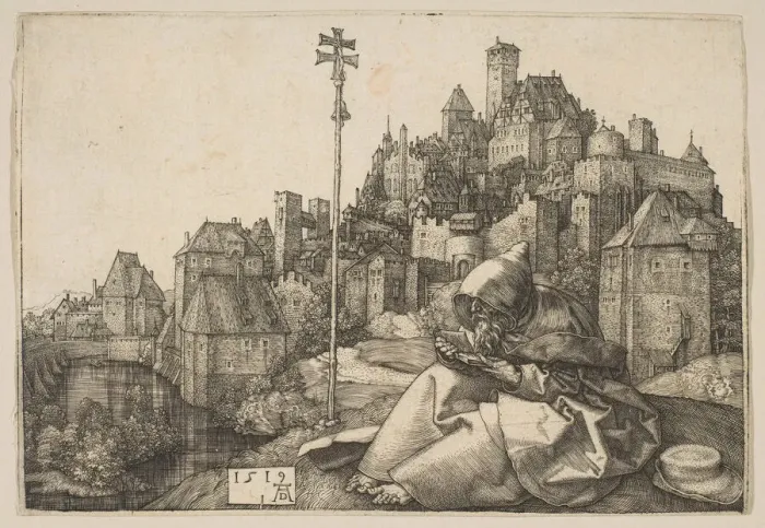 Framed Print : Saint Anthony Reading, 1519. Creator: Albrecht Durer Framed Print : Saint Anthony Reading, 1519. Creator: Albrecht Durer