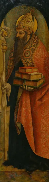 Framed Print : Saint Augustine, 1480s. Artist: Crivelli, Carlo (c. 1435-c. 1495) Framed Print : Saint Augustine, 1480s. Artist: Crivelli, Carlo (c. 1435-c. 1495)