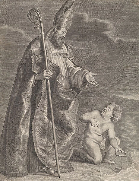 Saint Augustine, appearing to a child on a beach, ca. 1662-95. ca. 1662-95