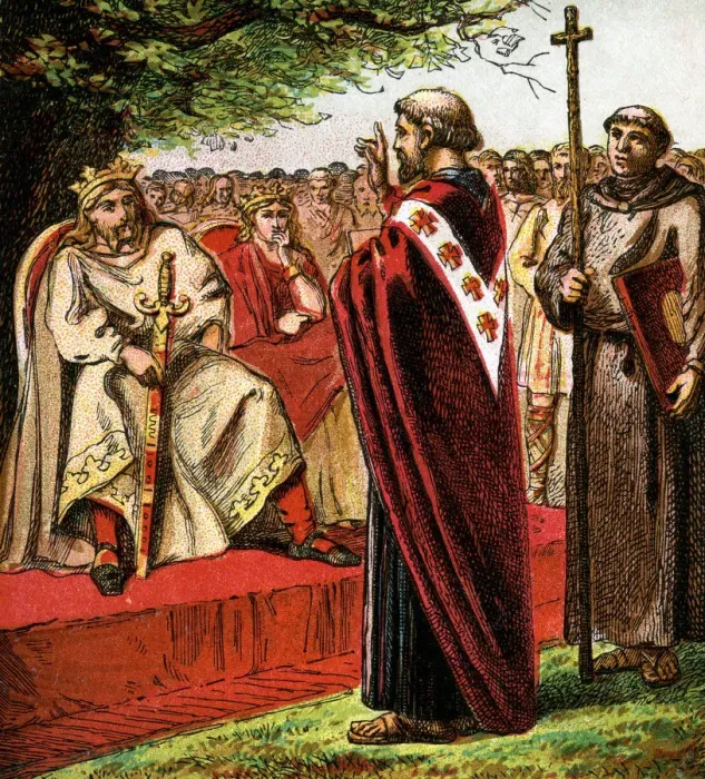 Framed Print : Saint Augustine And The Saxons, (c1850) Framed Print : Saint Augustine And The Saxons, (c1850)