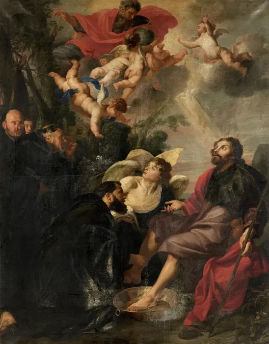 Framed Print : Saint Augustine Washes the Feet of Christ, 1636. Creator: Theodoor Rombouts Framed Print : Saint Augustine Washes the Feet of Christ, 1636. Creator: Theodoor Rombouts