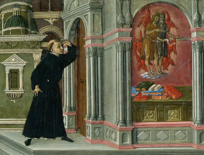 Framed Print : Saint Augustines Vision of Saints Jerome and John the Baptist, 1476 Framed Print : Saint Augustines Vision of Saints Jerome and John the Baptist, 1476