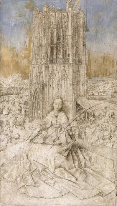 Framed Print : Saint Barbara, 1437. Creator: Jan van Eyck Framed Print : Saint Barbara, 1437. Creator: Jan van Eyck