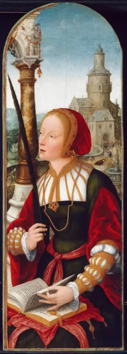 Framed Print : Saint Barbara, c. 1520. Creator: Jean Bellegambe Framed Print : Saint Barbara, c. 1520. Creator: Jean Bellegambe