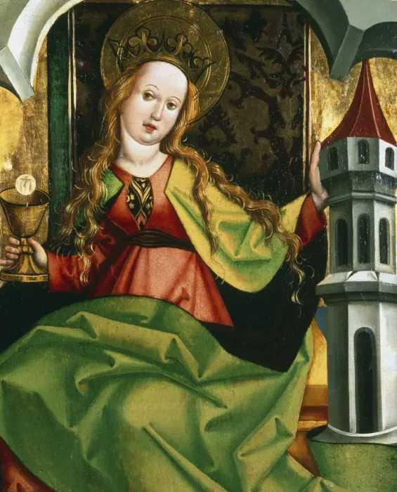 Framed Print : Saint Barbara, c1495-c1519. Artist: Circle of Jan Polak Framed Print : Saint Barbara, c1495-c1519. Artist: Circle of Jan Polak