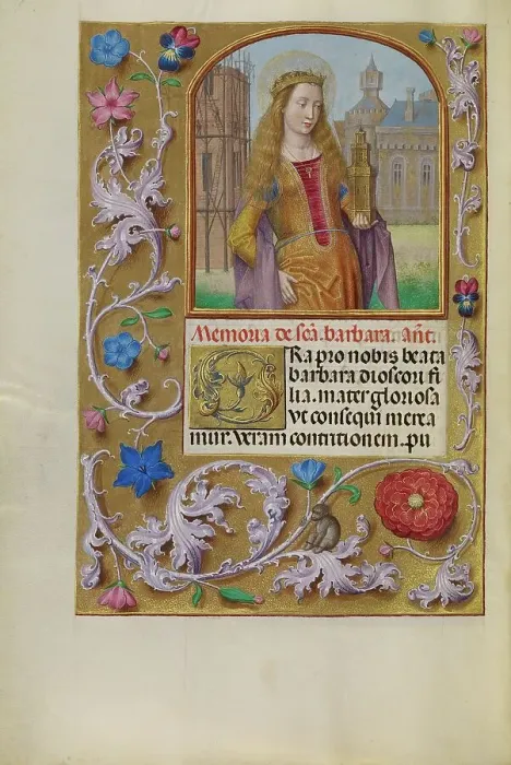 Framed Print : Saint Barbara with a Tower; Spinola Hours, about 1510-1520. Creator: Workshop of Master of the First Prayer Book of Maximilian Framed Print : Saint Barbara with a Tower; Spinola Hours, about 1510-1520. Creator: Workshop of Master of the First Prayer Book of Maximilian