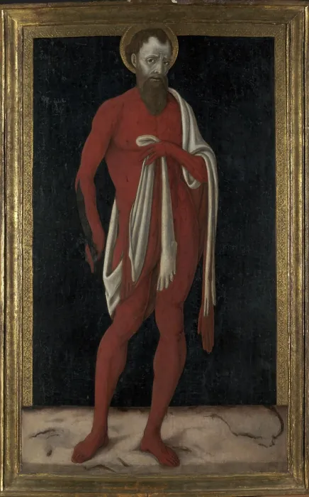 Framed Print : Saint Bartholomew, c1480-1485. Creator: Matteo di Giovanni (ca. 1430-1495) Framed Print : Saint Bartholomew, c1480-1485. Creator: Matteo di Giovanni (ca. 1430-1495)