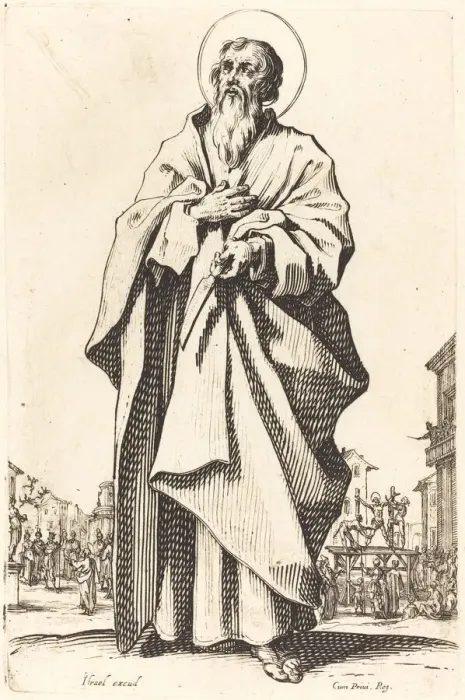Framed Print : Saint Bartholomew, published 1631. Creator: Jacques Callot Framed Print : Saint Bartholomew, published 1631. Creator: Jacques Callot