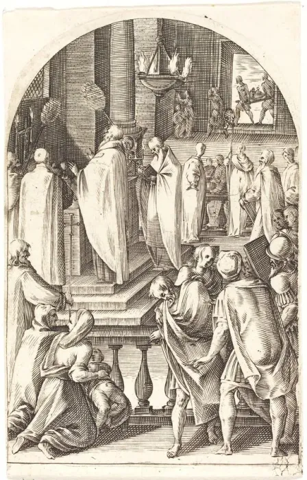 Framed Print : Saint Basil Celebrating the Mass, 1608 / 1611. Creator: Jacques Callot Framed Print : Saint Basil Celebrating the Mass, 1608 / 1611. Creator: Jacques Callot