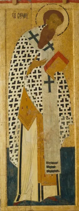 Framed Print : Saint Basil The Great (From the Deesis Range), c. 1502-1503. Artist: Dionysius (ca. 1450-before 1508)