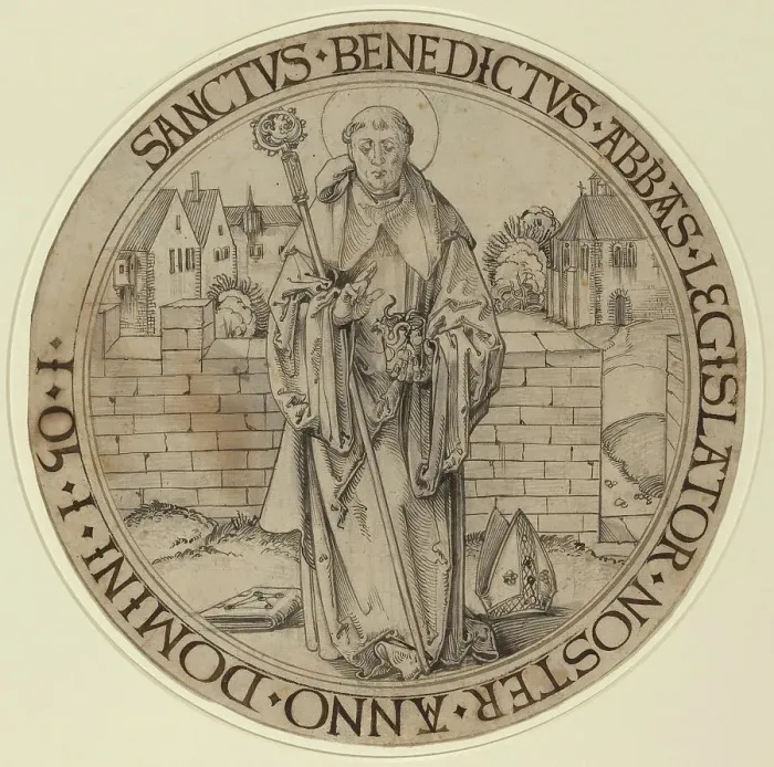 Framed Print : Saint Benedict, 1510 / 1515. Creator: Hans von Kulmbach Framed Print : Saint Benedict, 1510 / 1515. Creator: Hans von Kulmbach