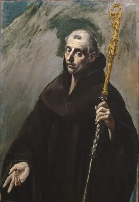 Framed Print : Saint Benedict of Nursia, 1577-1579. Artist: El Greco, Dominico (1541-1614) Framed Print : Saint Benedict of Nursia, 1577-1579. Artist: El Greco, Dominico (1541-1614)
