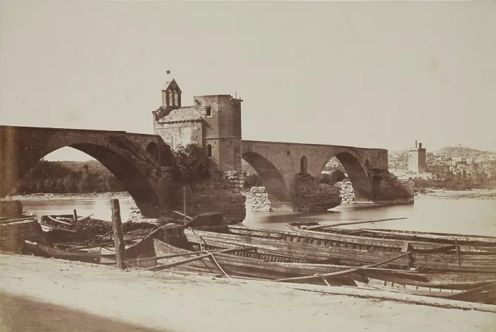 Framed Print : Saint-Benezet Bridge, Avignon, 1853. Creator: Edouard Baldus Framed Print : Saint-Benezet Bridge, Avignon, 1853. Creator: Edouard Baldus