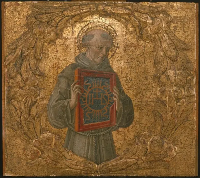 Framed Print : Saint Bernardino, possibly 1474. Creator: Benvenuto di Giovanni Framed Print : Saint Bernardino, possibly 1474. Creator: Benvenuto di Giovanni