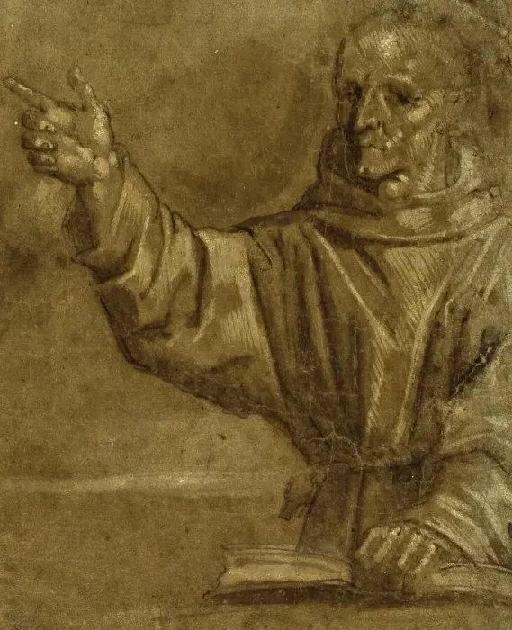Framed Print : Saint Bernardino of Siena Preaching from an Open Book, 1570 / 90. Creator: Unknown Framed Print : Saint Bernardino of Siena Preaching from an Open Book, 1570 / 90. Creator: Unknown
