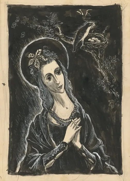 Framed Print : Saint with a Bird, 1939 / 1944. Creator: Jan Novak Framed Print : Saint with a Bird, 1939 / 1944. Creator: Jan Novak