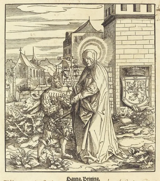 Framed Print : Saint Brigitta, 1516 / 1518. Creator: Leonhard Beck Framed Print : Saint Brigitta, 1516 / 1518. Creator: Leonhard Beck