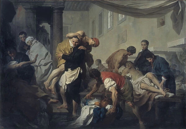 Saint Camillus de Lellis saves the sick of the Ospedale di Santo Spirito in Sassia during the floodi