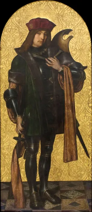 Framed Print : Saint Candidus, 1502-1507. Artist: Bru, Aine (active 16th century) Framed Print : Saint Candidus, 1502-1507. Artist: Bru, Aine (active 16th century)