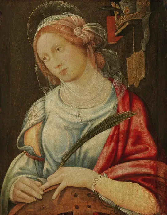 Framed Print : Saint Catherine, 1450-1516. Creators: Giovanni Battista Bertucci I, St Catherine of Alexandria Framed Print : Saint Catherine, 1450-1516. Creators: Giovanni Battista Bertucci I, St Catherine of Alexandria