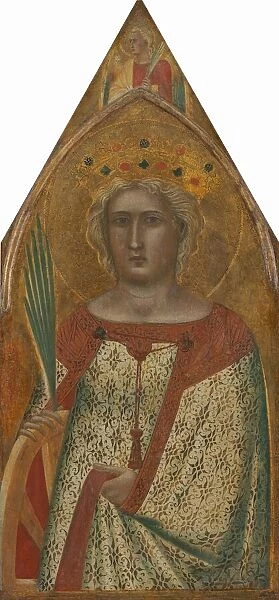 Saint Catherine of Alexandria, with an Angel [right panel], probably 1340