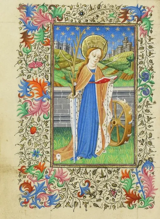 Framed Print : Saint Catherine of Alexandria; Book of Hours, about 1430-1440. Creator: Fastolf Master Framed Print : Saint Catherine of Alexandria; Book of Hours, about 1430-1440. Creator: Fastolf Master