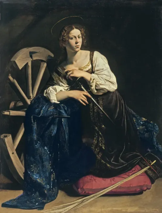 Framed Print : Saint Catherine of Alexandria, c. 1598. Artist: Caravaggio, Michelangelo (1571-1610) Framed Print : Saint Catherine of Alexandria, c. 1598. Artist: Caravaggio, Michelangelo (1571-1610)