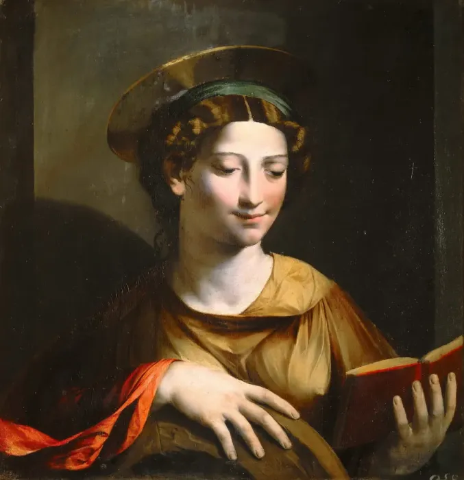 Framed Print : Saint Catherine of Alexandria, ca 1530. Creator: Dossi, Dosso (ca. 1486-1542) Framed Print : Saint Catherine of Alexandria, ca 1530. Creator: Dossi, Dosso (ca. 1486-1542)