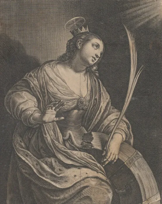 Framed Print : Saint Catherine of Alexandria, ca. 1630. Creator: Charles David Framed Print : Saint Catherine of Alexandria, ca. 1630. Creator: Charles David