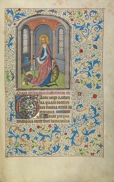 Framed Print : Saint Catherine; Arenberg Hours, early 1460s. Creator: Willem Vrelant Framed Print : Saint Catherine; Arenberg Hours, early 1460s. Creator: Willem Vrelant