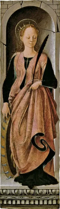 Framed Print : Saint Catherine. Artist: Francesco del Cossa (1436-1478) Framed Print : Saint Catherine. Artist: Francesco del Cossa (1436-1478)