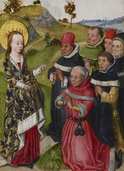Framed Print : Saint Catherine Converting the Scholars, c1480. Creator: Unknown Framed Print : Saint Catherine Converting the Scholars, c1480. Creator: Unknown