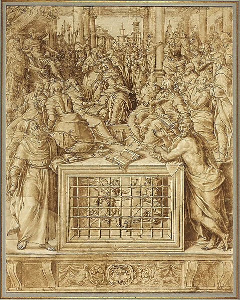 Saint Catherine Disputing with the Philosophers, 1562 / 63. Creator: Livio Agresti da Forlì