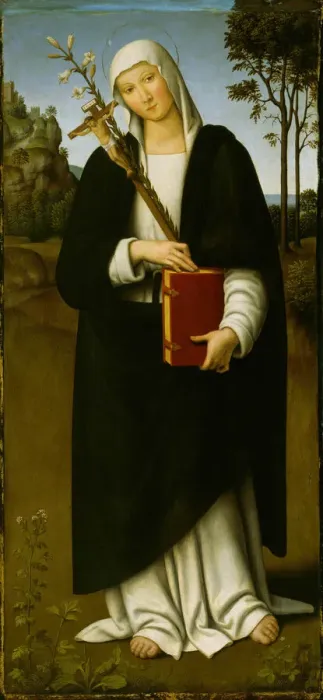 Framed Print : Saint Catherine of Siena, 1510 / 15. Creator: Lo Spagna Framed Print : Saint Catherine of Siena, 1510 / 15. Creator: Lo Spagna