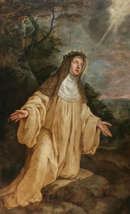 Framed Print : Saint Catherine of Siena. Creator: Crayer, Caspar de (1584-1669) Framed Print : Saint Catherine of Siena. Creator: Crayer, Caspar de (1584-1669)