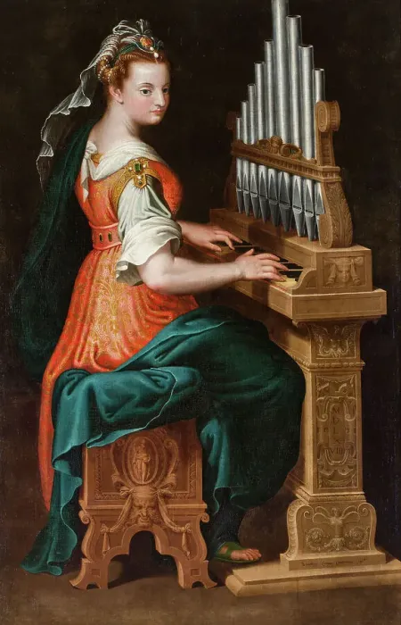 Framed Print : Saint Cecilia, 1568. Creator: Campi, Bernardino (1522-1591) Framed Print : Saint Cecilia, 1568. Creator: Campi, Bernardino (1522-1591)