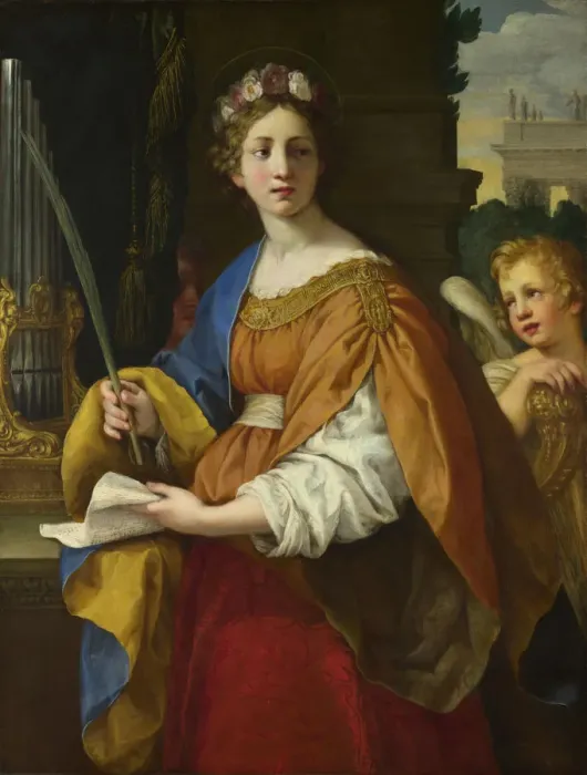 Framed Print : Saint Cecilia, 1620-1625. Artist: Cortona, Pietro da (1596-1669) Framed Print : Saint Cecilia, 1620-1625. Artist: Cortona, Pietro da (1596-1669)