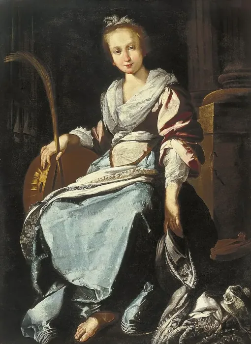 Framed Print : Saint Cecilia, 1625. Creator: Workshop of Bernardo Strozzi Framed Print : Saint Cecilia, 1625. Creator: Workshop of Bernardo Strozzi