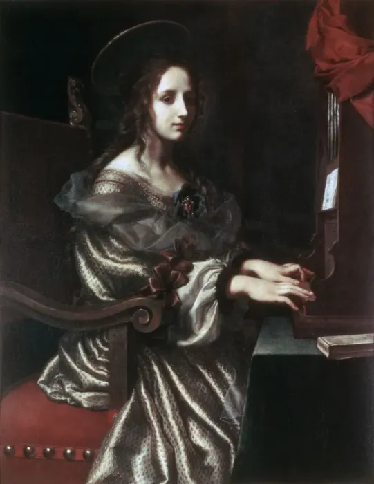 Framed Print : Saint Cecilia, 1640s. Artist: Carlo Dolci Framed Print : Saint Cecilia, 1640s. Artist: Carlo Dolci