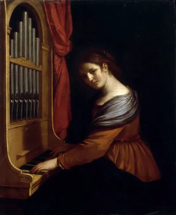 Framed Print : Saint Cecilia, 1642. Creator: Guercino (1591-1666) Framed Print : Saint Cecilia, 1642. Creator: Guercino (1591-1666)